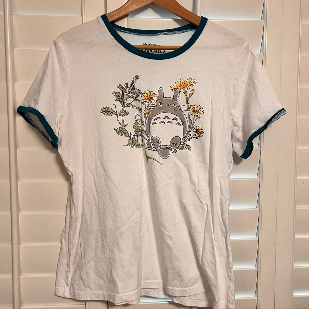 Totoro T Shirt Flowers NWOT XL